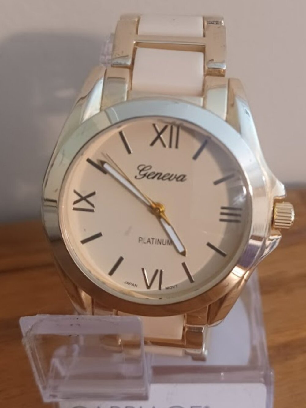 Ladies GENEVA PLATINUM Gold Tone/Tan Watch - WORKS